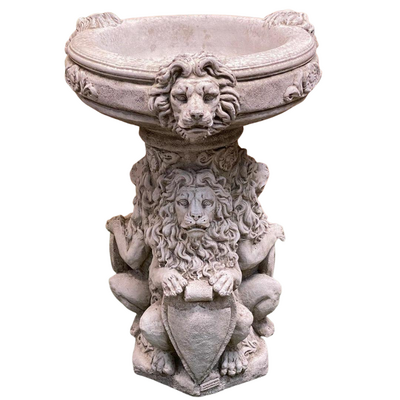 3 Lion Birdbath