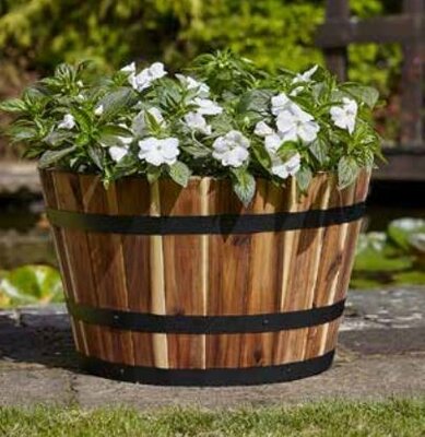 Applewood Barrel Planter - Small 37cm dia. - image 2