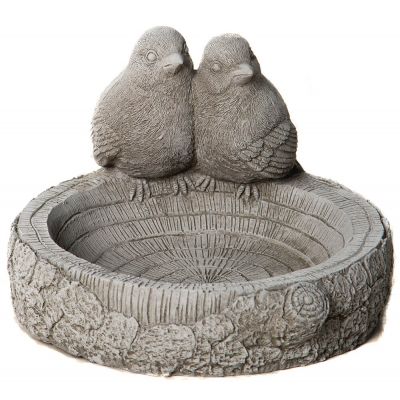 Birds on Log Bird Bath