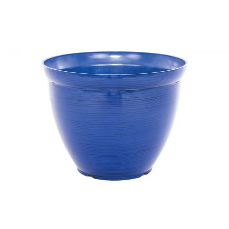 FEATHER 38CM FEATHER POT - STRIPED BLUE