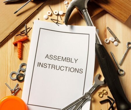 Flat pack product assembly charge