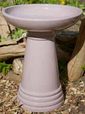 Glazed Bird Bath - Blossom Grey- 43cm high