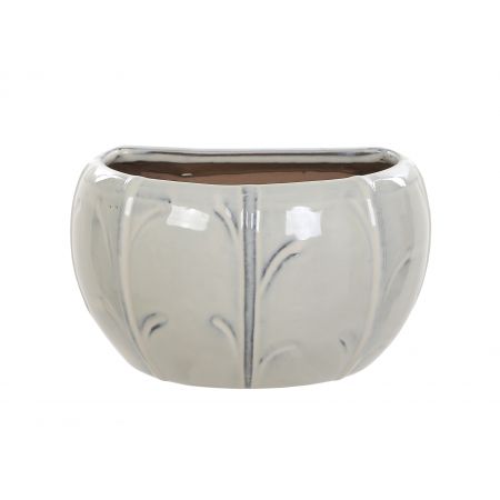 GLAZED NO.1 BLOSSOM WALL POT WHITE