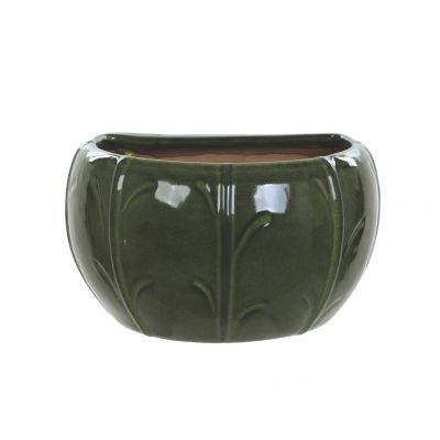 GLAZED NO.2 BLOSSOM WALL POT GREEN