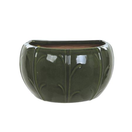 GLAZED NO.3 BLOSSOM WALL POT GREEN