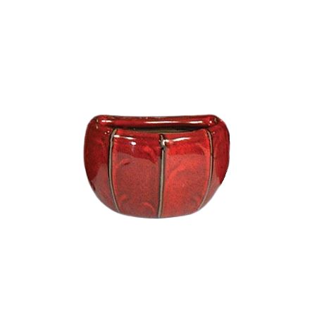 GLAZED NO.3 BLOSSOM WALL POT RED