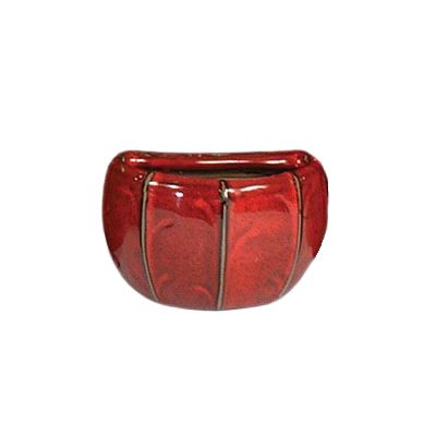 GLAZED NO.3 BLOSSOM WALL POT RED