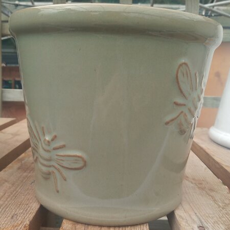 Green Bee Pot - 25cm Green Pot with Green Bees