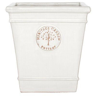 HERITAGE GARDEN POTTERY 19CM WHITE HERITAGE SQUARE