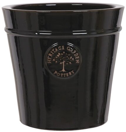 HERITAGE GARDEN POTTERY 20CM BLACK HERITAGE POT