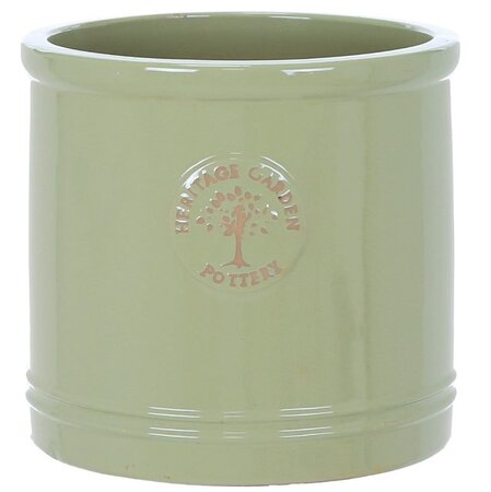 HERITAGE GARDEN POTTERY 20CM GREEN HERITAGE CYLINDER