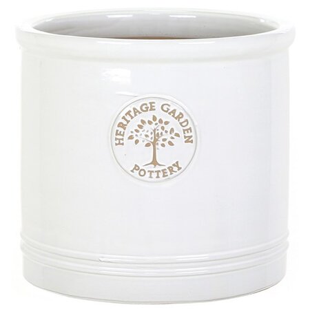 HERITAGE GARDEN POTTERY 20CM WHITE HERITAGE CYLINDER