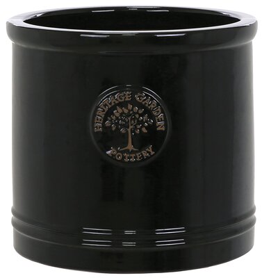 HERITAGE GARDEN POTTERY 25CM BLACK HERITAGE CYLINDER