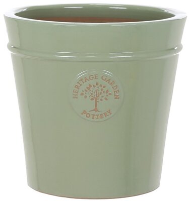 HERITAGE GARDEN POTTERY 27CM  GREEN HERITAGE POT