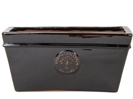 HERITAGE GARDEN POTTERY 33CM EDWARDIAN TROUGH BLACK