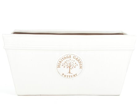 HERITAGE GARDEN POTTERY 33CM EDWARDIAN TROUGH WHITE