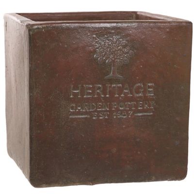 HERITAGE GARDEN POTTERY 37CM RUSTIC HERITAGE CUBE POT - image 1