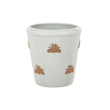 Heritage Garden Pottery - Bumble - 20cm Grey Pot with Brown Bees