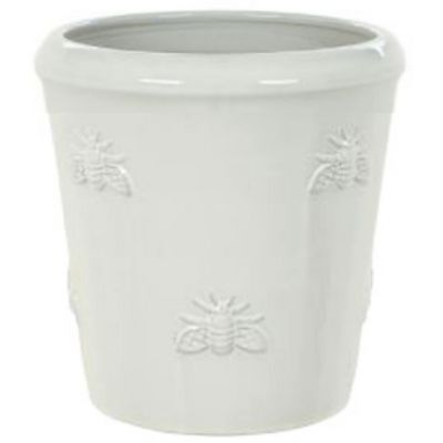 Heritage Garden Pottery - Bumble - 20cm White Pot with White Bees