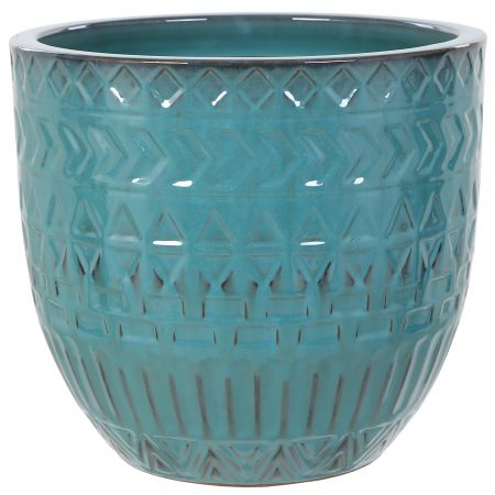 Heritage Garden Pottery - Chevron - 26cm Green Pot