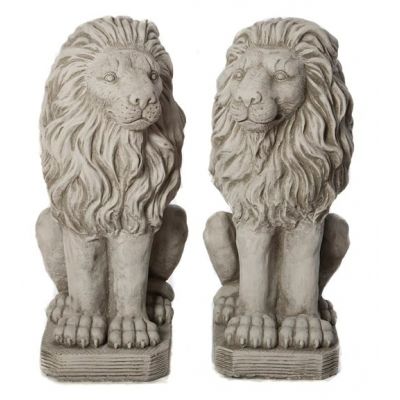 Pair Sitting Lions