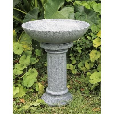 Round Birdbath White