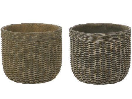 RUSTIC GARDEN WEAVE POT 19CM