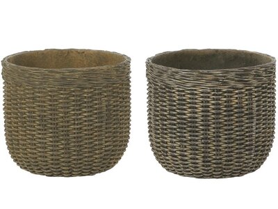 RUSTIC GARDEN WEAVE POT 19CM