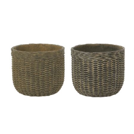 RUSTIC GARDEN WEAVE POT 31CM