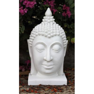 Thai Buddha Head Large, Grey