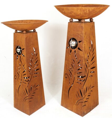 Tower & Bowl Stand - Fern & Balls, Rustic Finish - Large -117cm