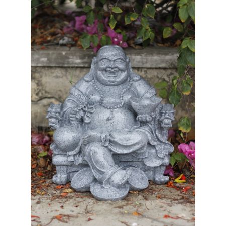 Wealthy Sitting Buddha Grey